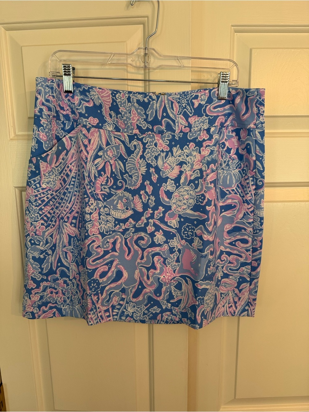 Lilly Pulitzer Jonas High-Waisted Skort Size 12 Boca Blue Sea What I Sea